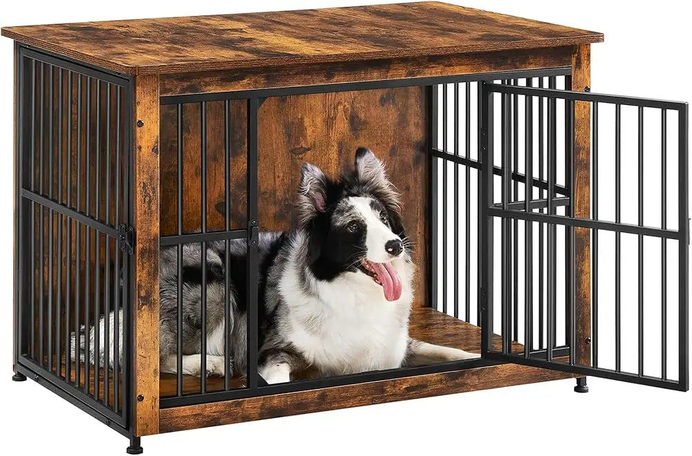 Dog Crate Furniture, 38.6" Side End Table, Modern Kennel for Dogs Indoor Up To 70 Lb, Heavy-Duty Dog Cage with Enclosed Base