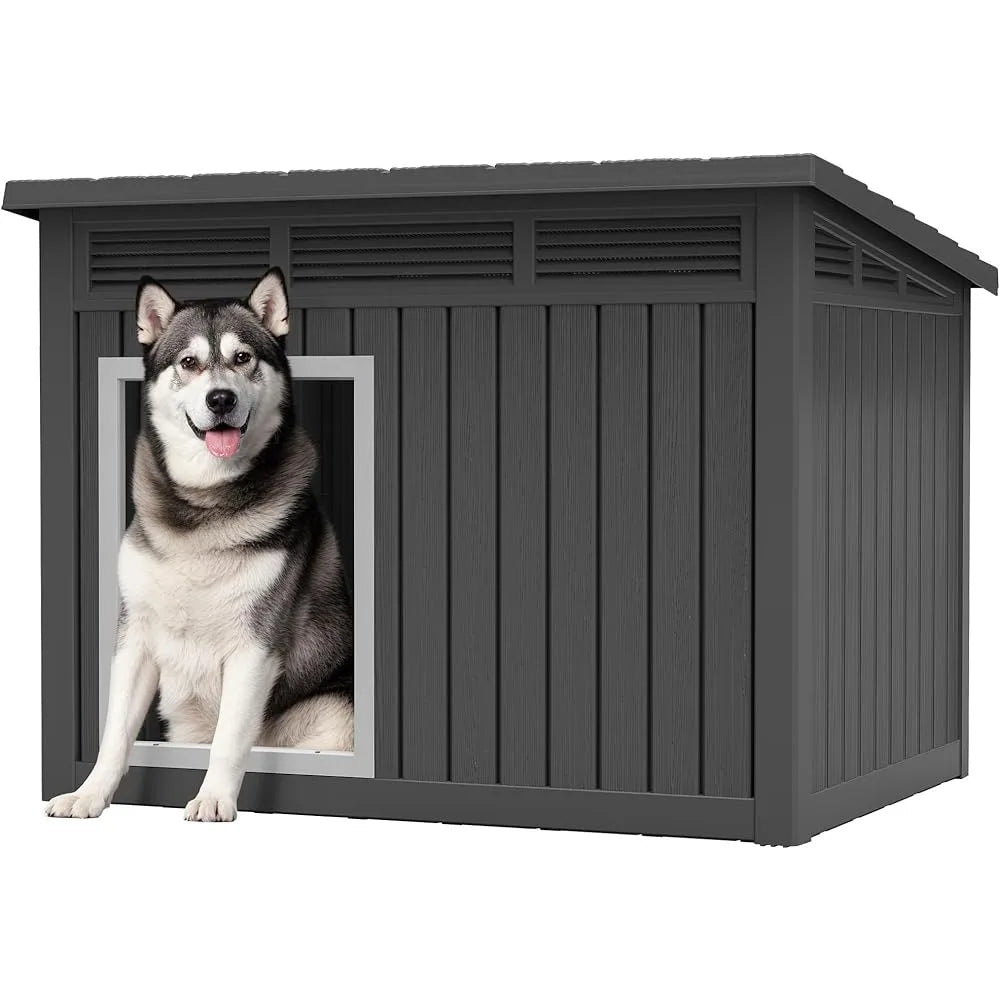 Large Weatherproof Dog House with Removable Roof for Indoor & Outdoor Use - Spacious, Houses, Kennels