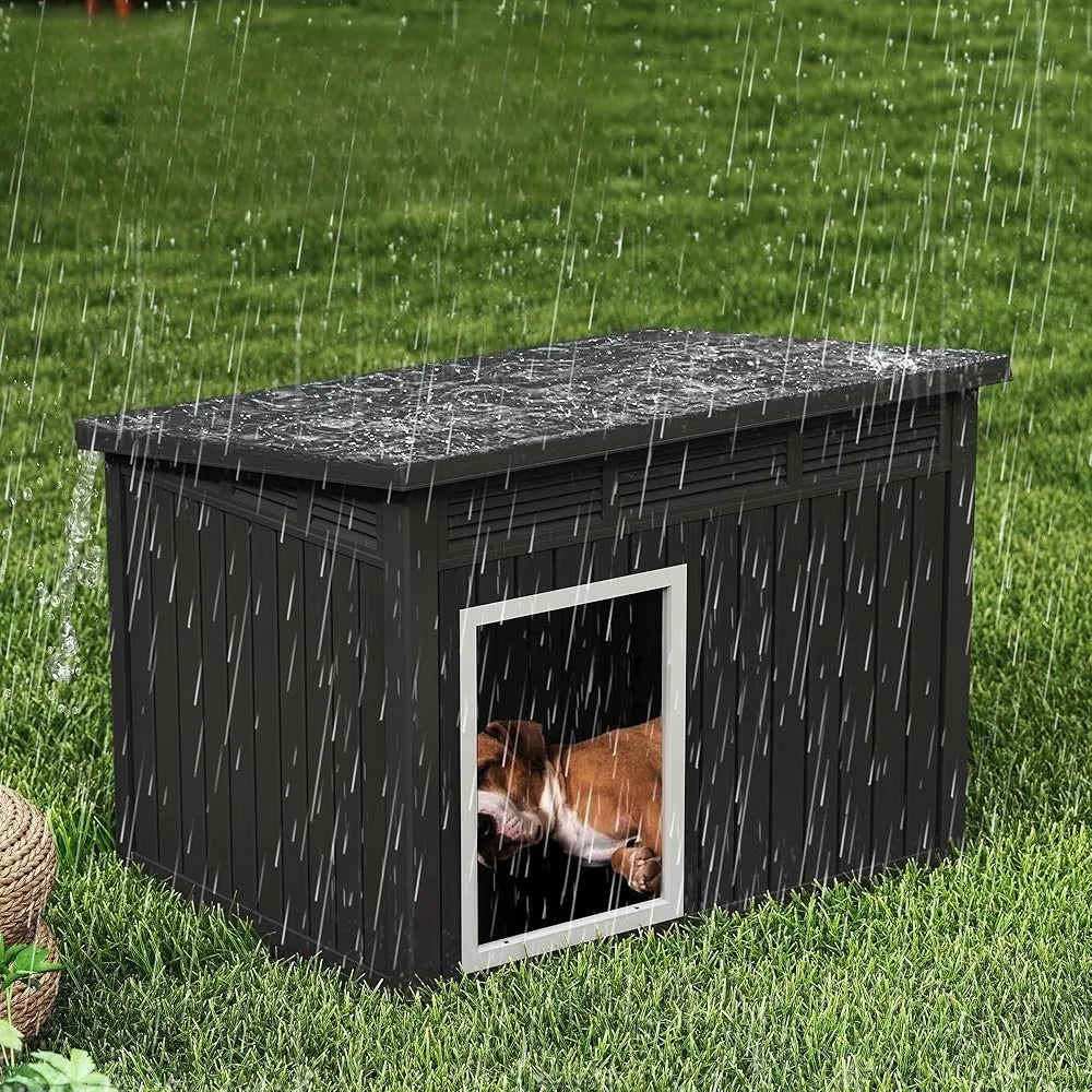 Large Weatherproof Dog House with Removable Roof for Indoor & Outdoor Use - Spacious, Houses, Kennels