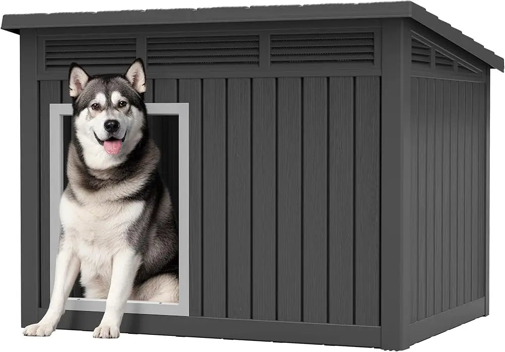 Large Weatherproof Dog House with Removable Roof for Indoor & Outdoor Use - Spacious, Houses, Kennels