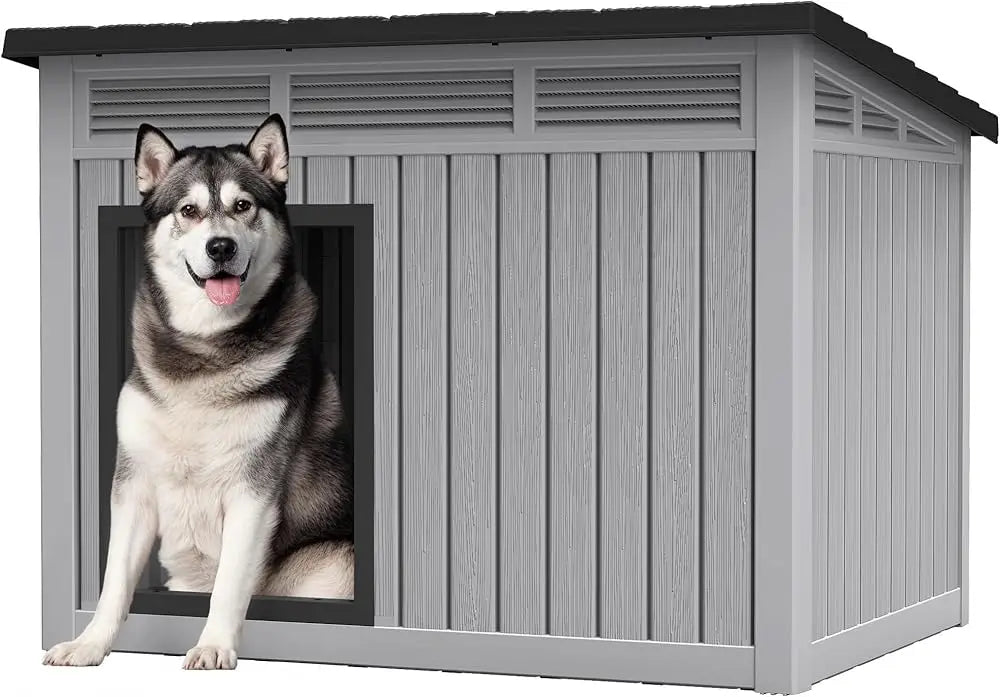 Large Weatherproof Dog House with Removable Roof for Indoor & Outdoor Use - Spacious, Houses, Kennels