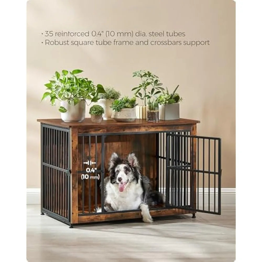 Dog Crate Furniture, 38.6" Side End Table, Modern Kennel for Dogs Indoor Up To 70 Lb, Heavy-Duty Dog Cage with Enclosed Base