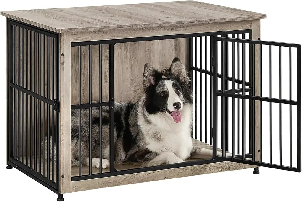 Dog Crate Furniture, 38.6" Side End Table, Modern Kennel for Dogs Indoor Up To 70 Lb, Heavy-Duty Dog Cage with Enclosed Base