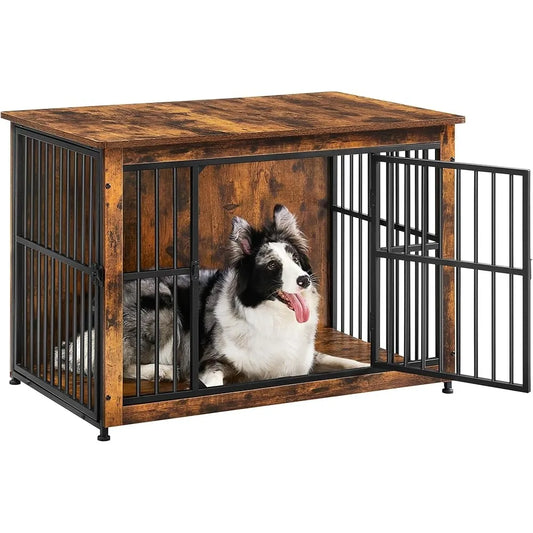 Dog Crate Furniture, 38.6" Side End Table, Modern Kennel for Dogs Indoor Up To 70 Lb, Heavy-Duty Dog Cage with Enclosed Base