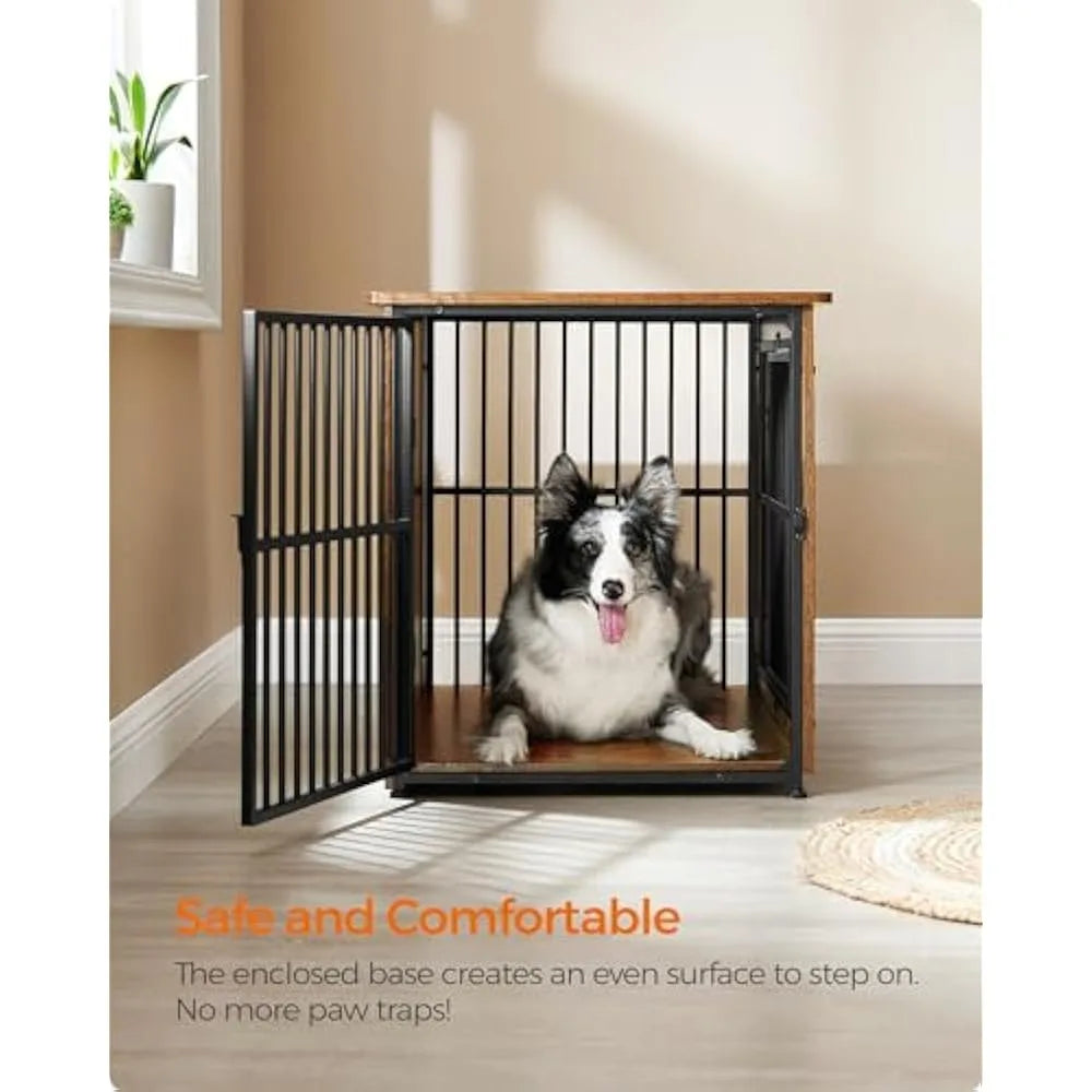 Dog Crate Furniture, 38.6" Side End Table, Modern Kennel for Dogs Indoor Up To 70 Lb, Heavy-Duty Dog Cage with Enclosed Base