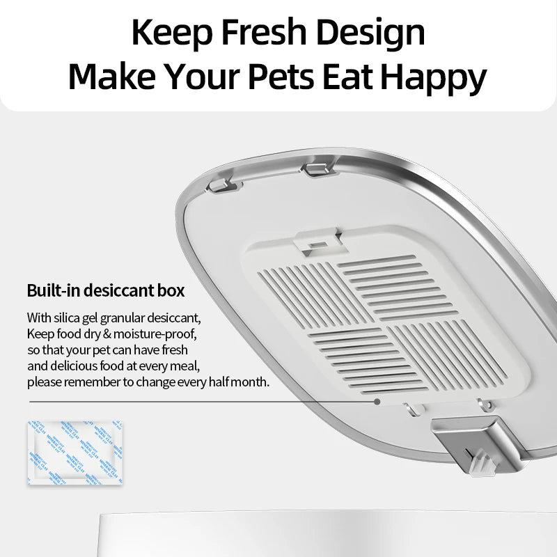 ROJECO Automatic Cat Feeder Pet Smart Cat Food Kibble Dispenser Remote Control WiFi Auto Feeder For Cats Dog Accessories